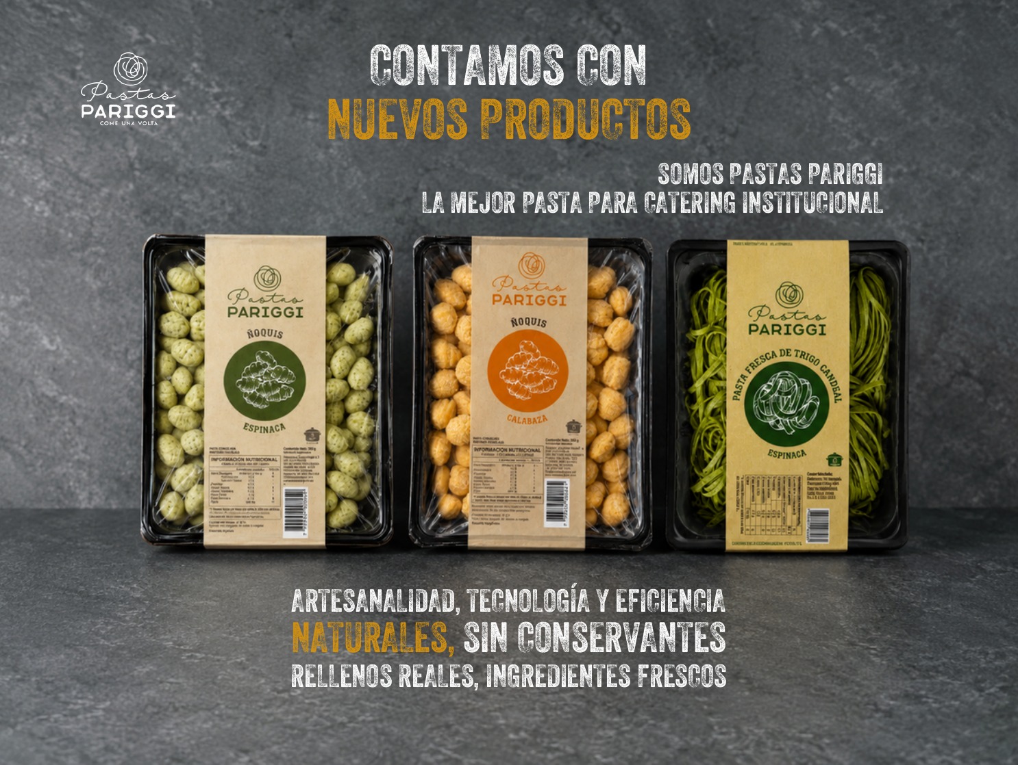 Línea de pastas frescas 100% trigo candeal