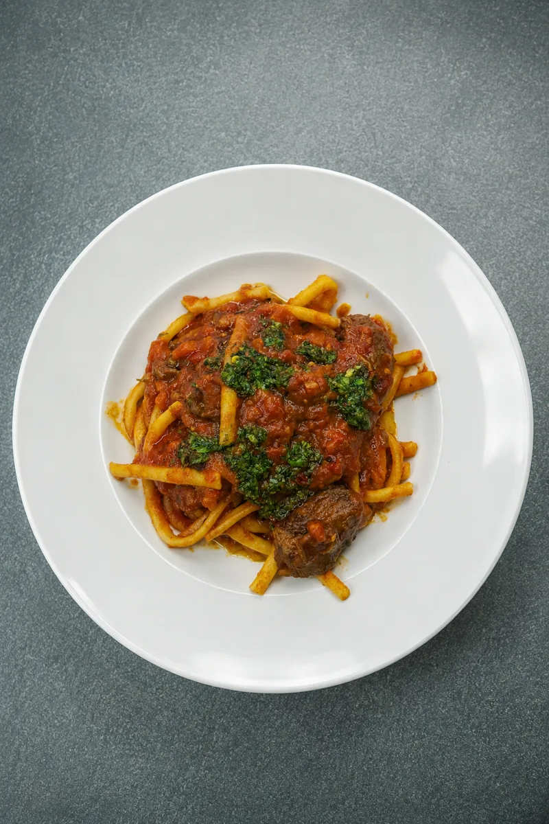 Bucatini al Huevo — plato terminado