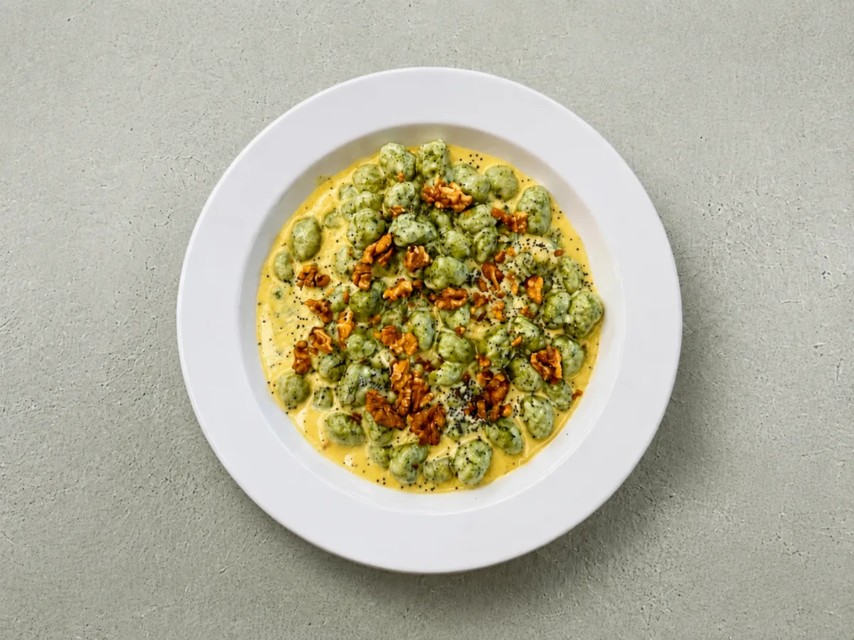 Ñoquis de Espinaca — plato terminado