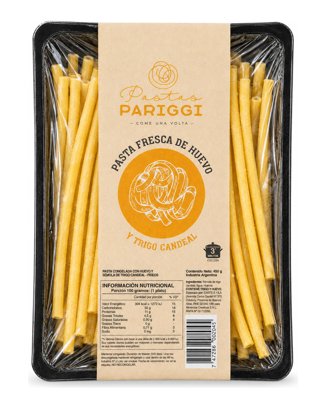 Bucatini al Huevo — packaging Pariggi