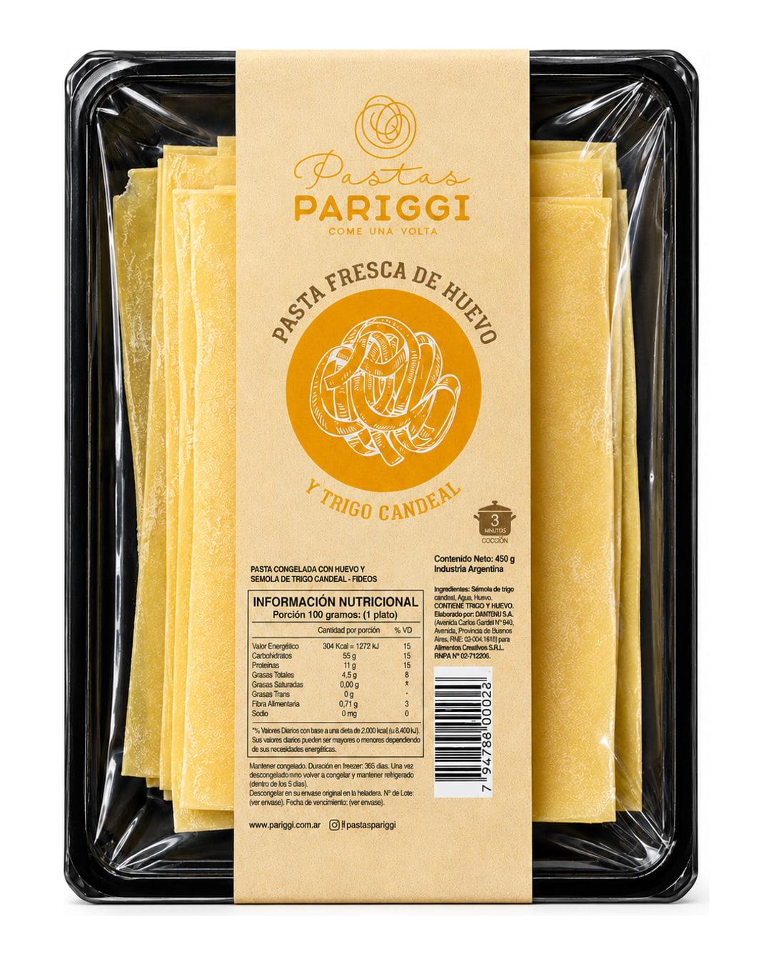 Foglia de Lasagna — packaging Pariggi
