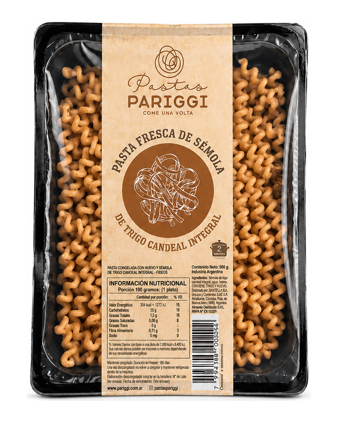 Fusilli Lunghi Integral — packaging Pariggi